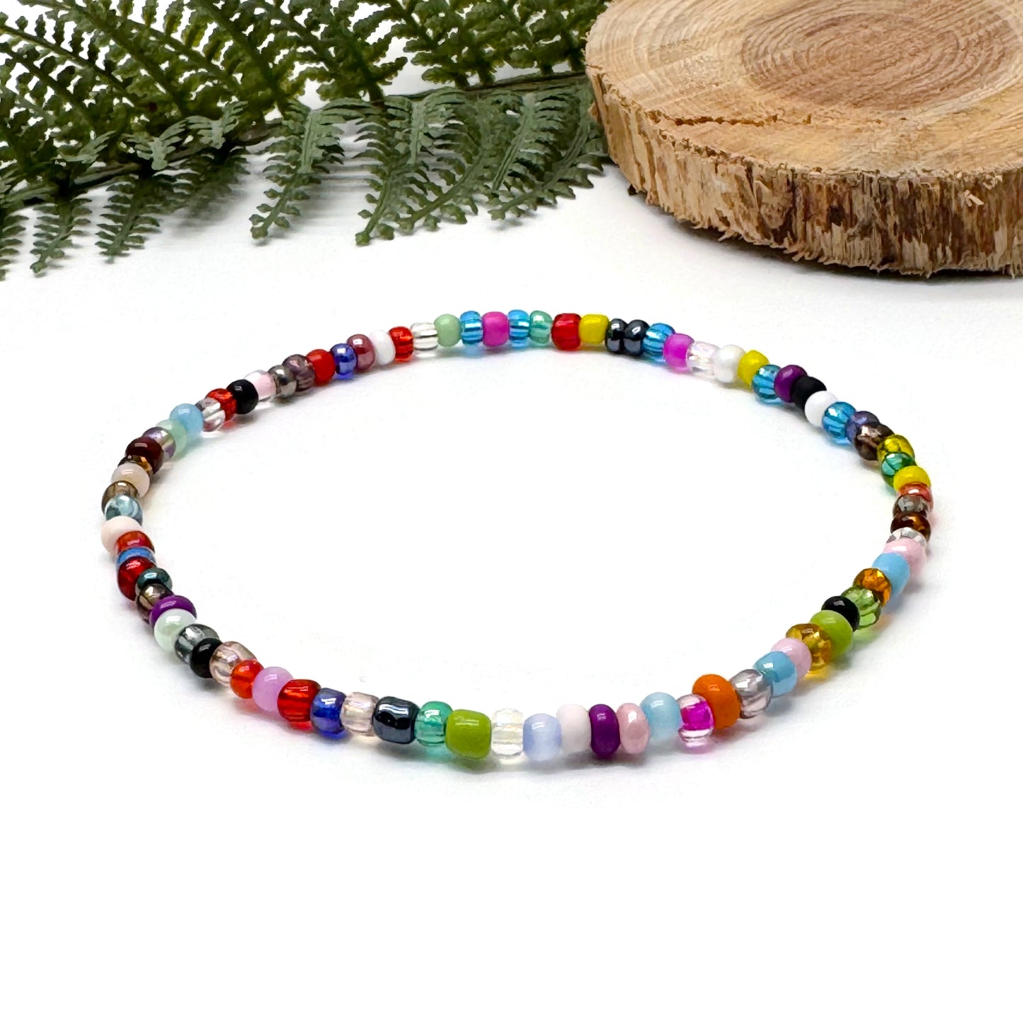 Multi-Colour Seed Bead Anklet - Colour Choice