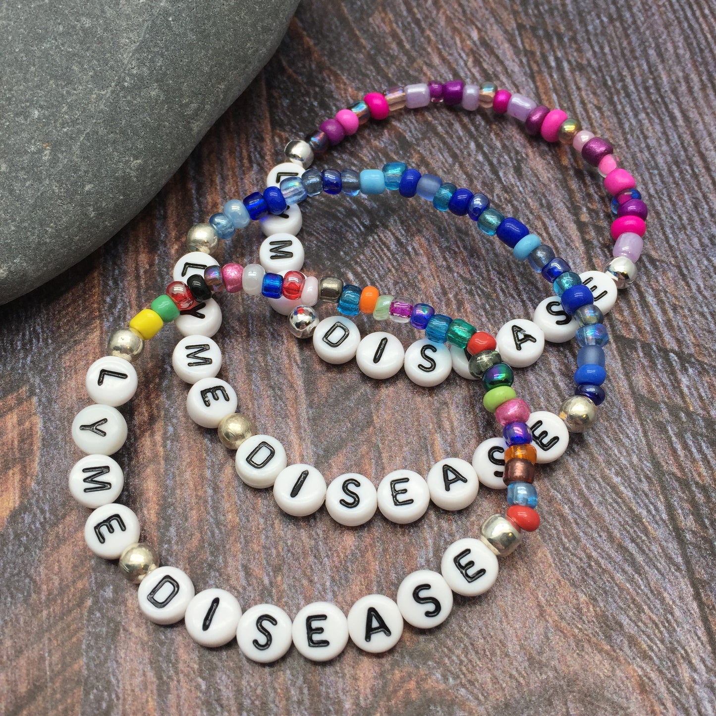 LYME DISEASE Medical Alert Bracelet - Glass Seed Beads