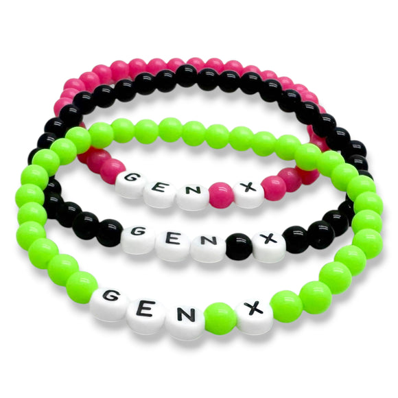 GEN X Acrylic Letter Bead Bracelet