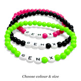 GEN X Acrylic Letter Bead Bracelet