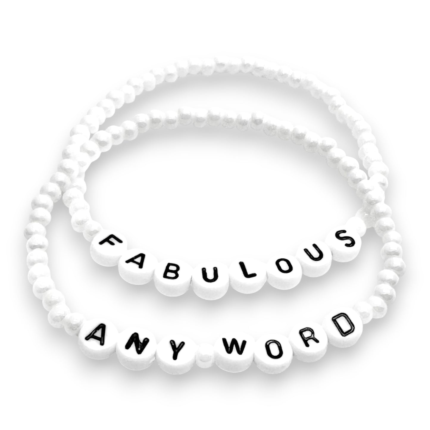 PERSONALISED Bead Bracelet - White Seed Beads