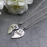 Best Friends Charm Necklaces, Set of 2 Silver Plated