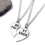 Best Friends Charm Necklaces, Set of 2 Silver Plated