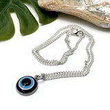 Evil Eye Charm Silver Plated Necklace