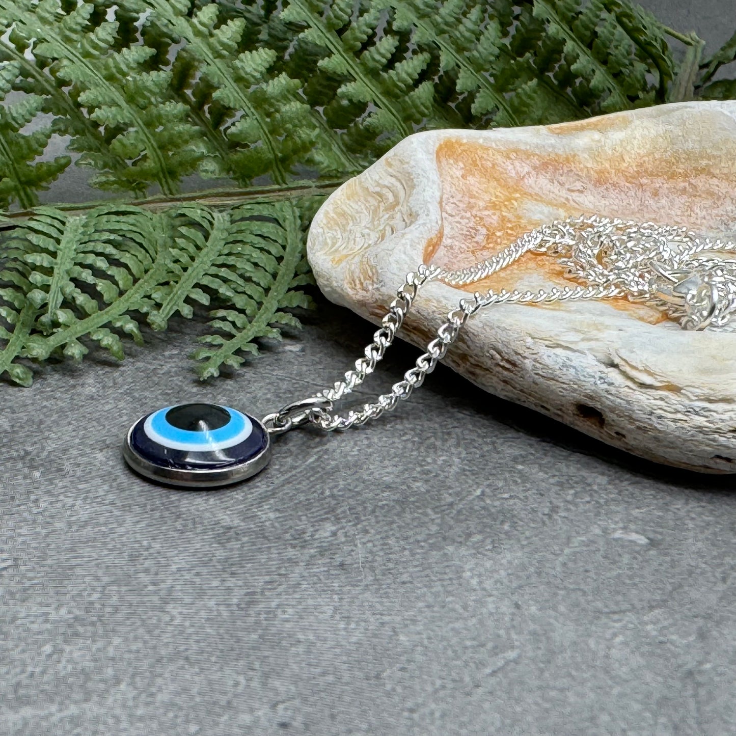 Evil Eye Charm Silver Plated Necklace
