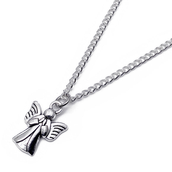 Angel Charm Silver Plated Pendant Necklace