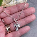 Angel Charm Silver Plated Pendant Necklace