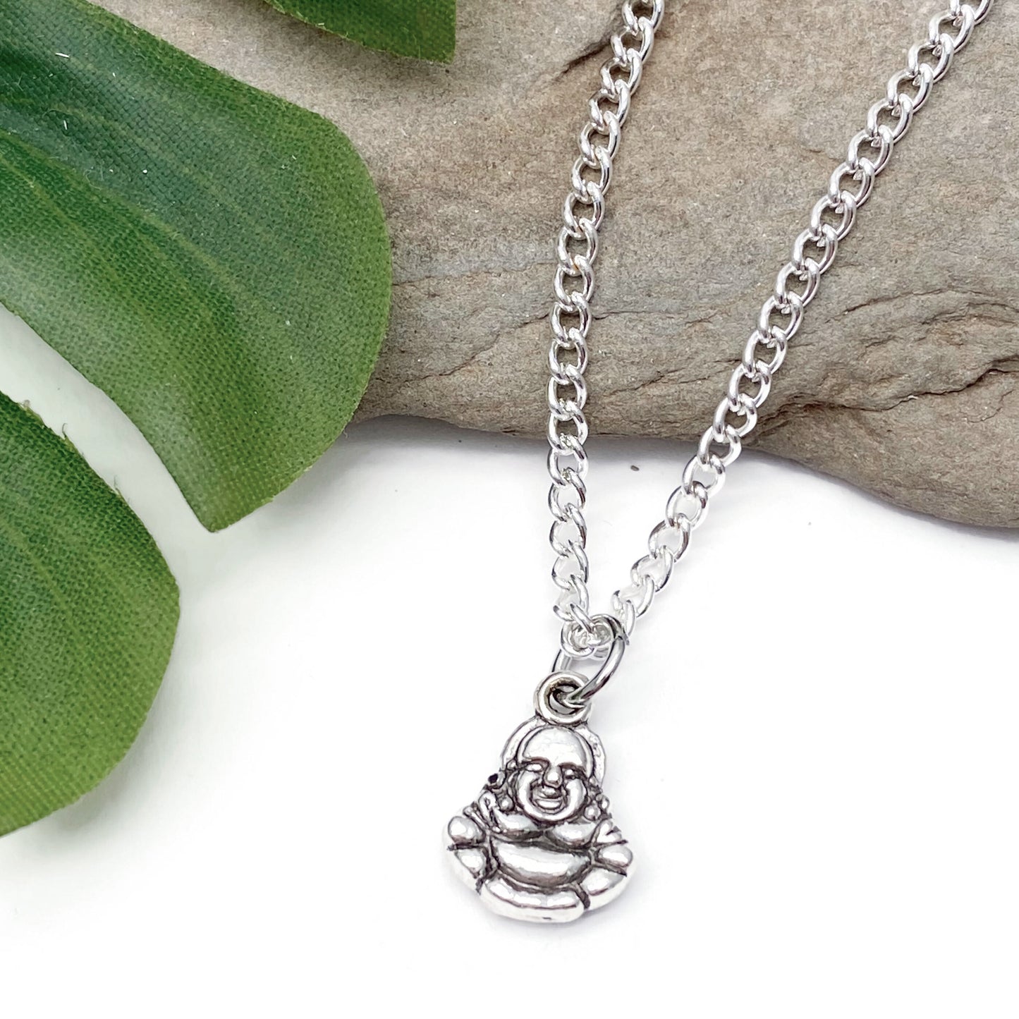 Buddha Charm Silver Plated Pendant Necklace