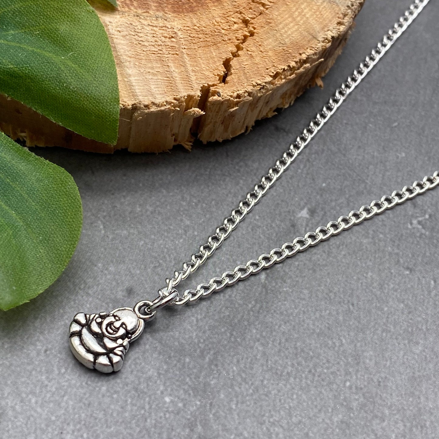 Buddha Charm Silver Plated Pendant Necklace