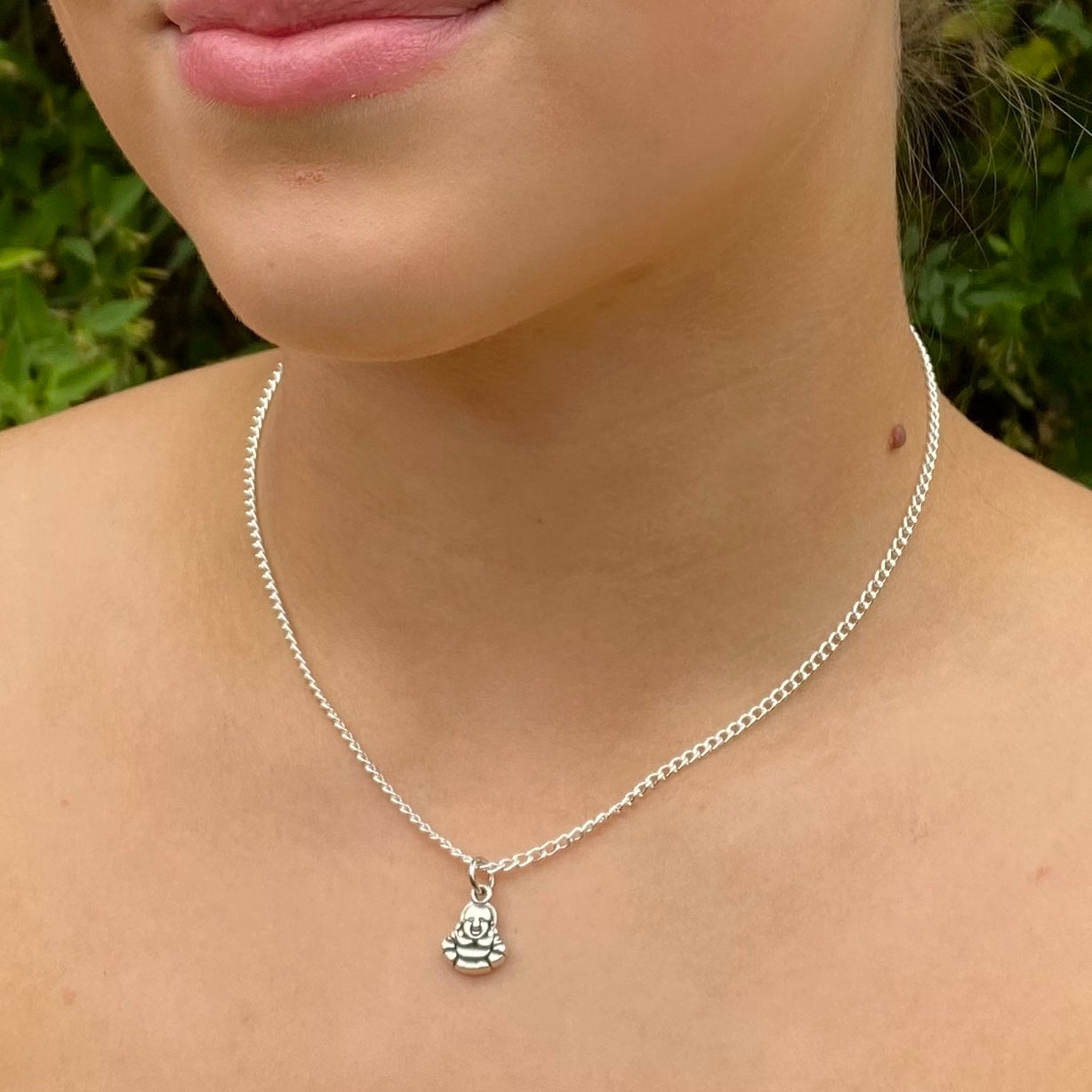 Buddha Charm Silver Plated Pendant Necklace