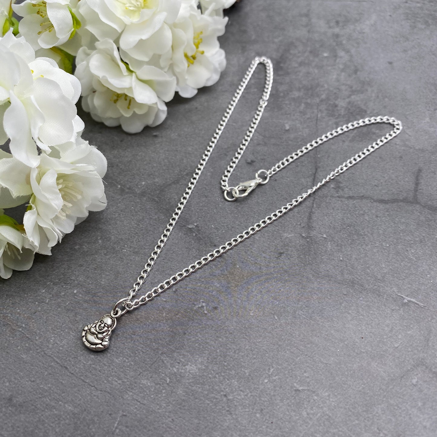 Buddha Charm Silver Plated Pendant Necklace