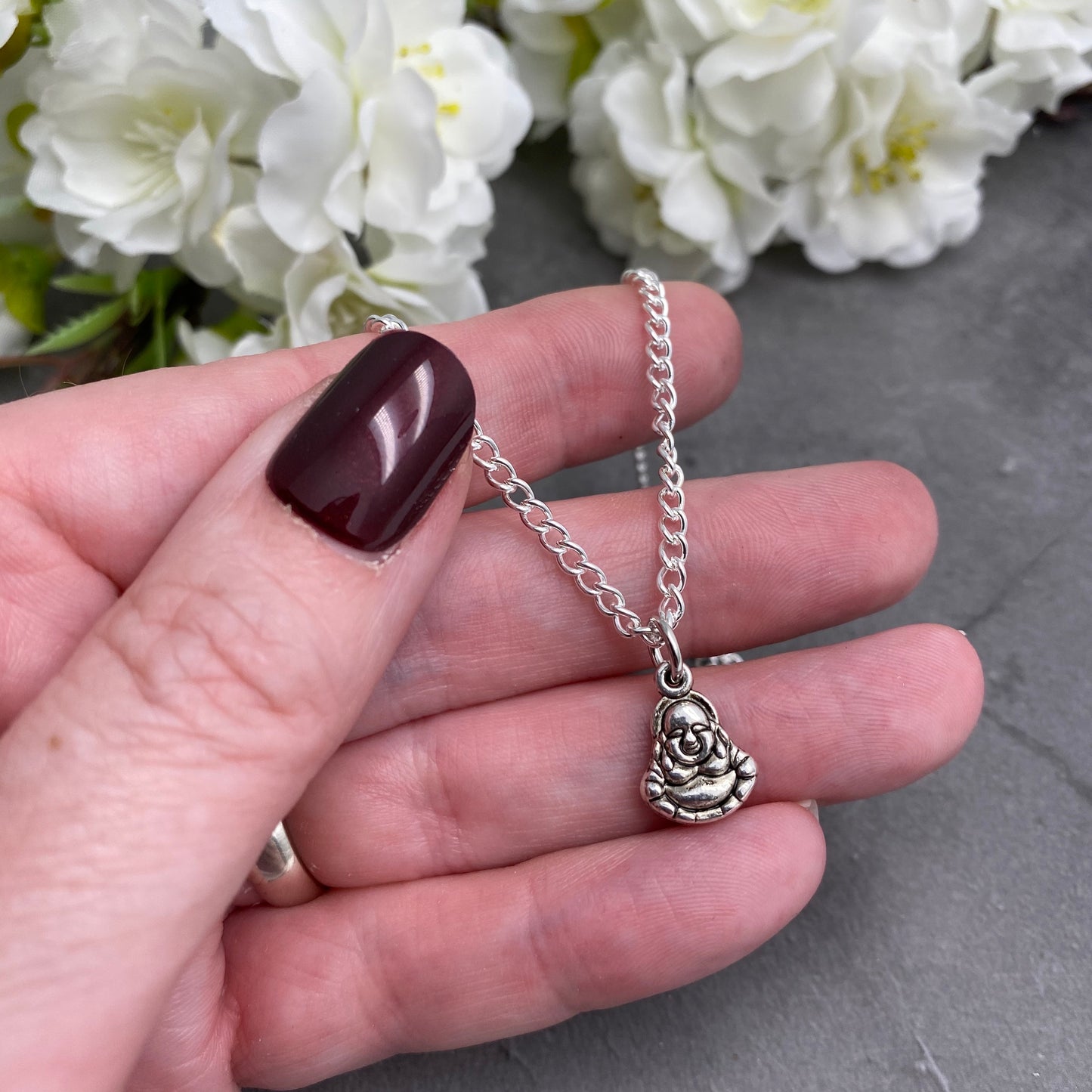 Buddha Charm Silver Plated Pendant Necklace