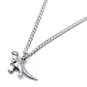 Dinosaur Charm Silver Plated Pendant Necklace