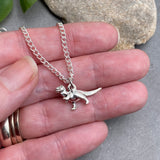 Dinosaur Charm Silver Plated Pendant Necklace