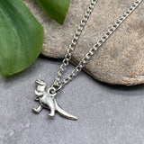 Dinosaur Charm Silver Plated Pendant Necklace