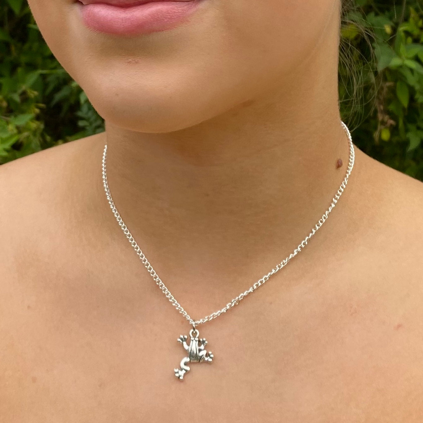 Frog Charm Silver Plated Pendant Necklace