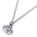 Lotus Flower Charm Pendant Necklace