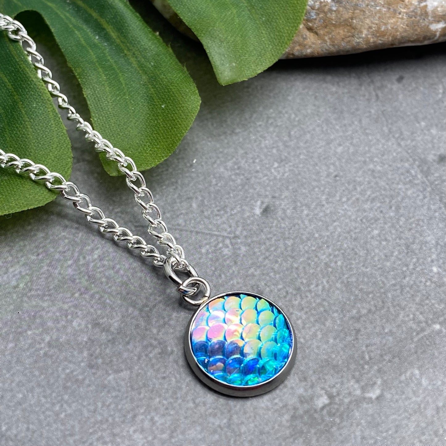 Mermaid Scales Charm Pendant Necklace