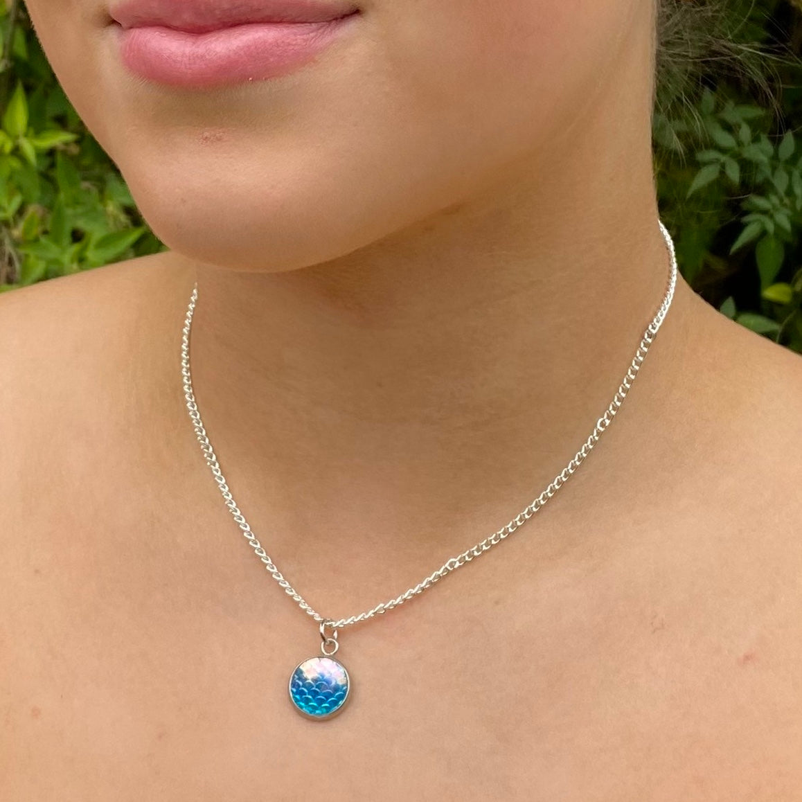 Mermaid Scales Charm Pendant Necklace