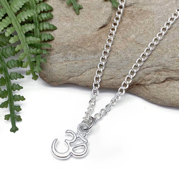 Ohm Charm Silver Plated Pendant Necklace