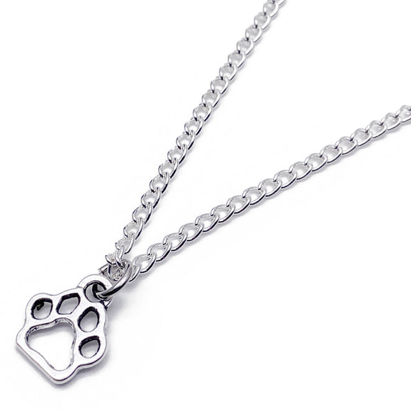 Paw Print Charm Pendant Necklace