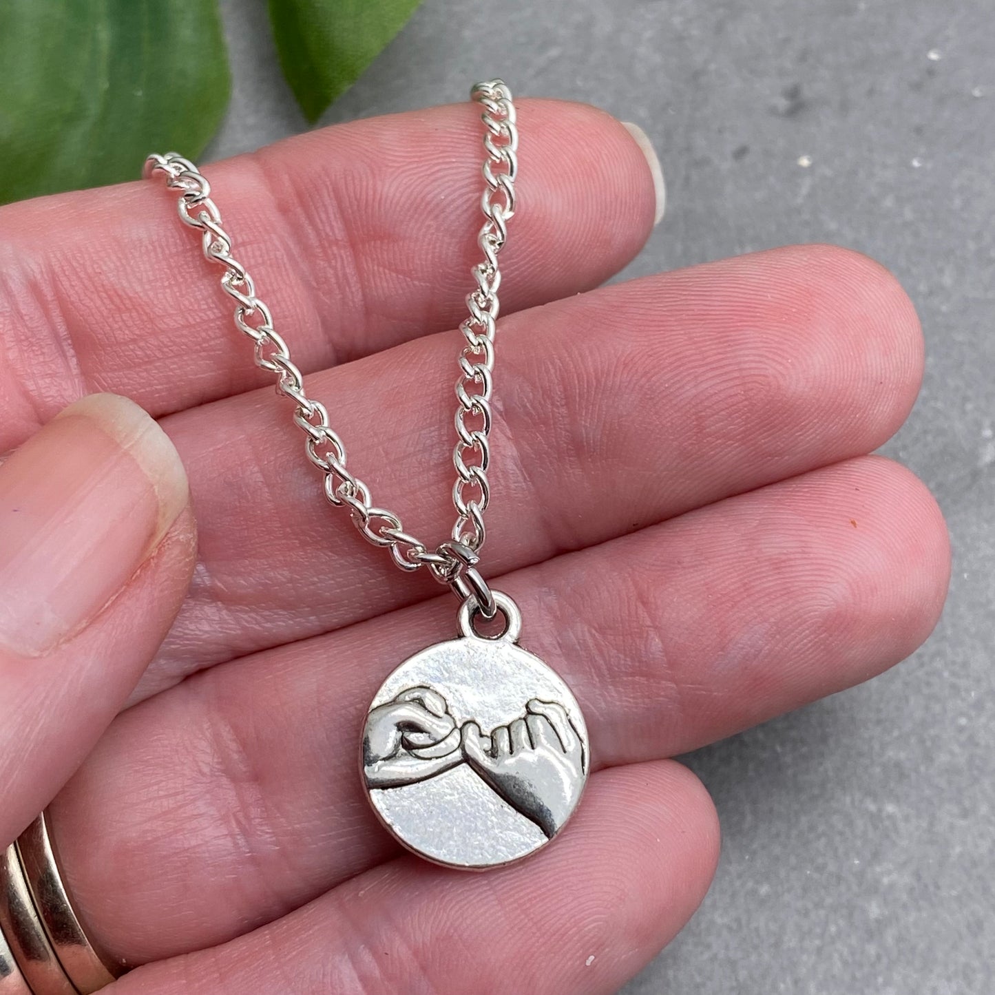 Set of 2 Pinky Promise Charm Necklaces