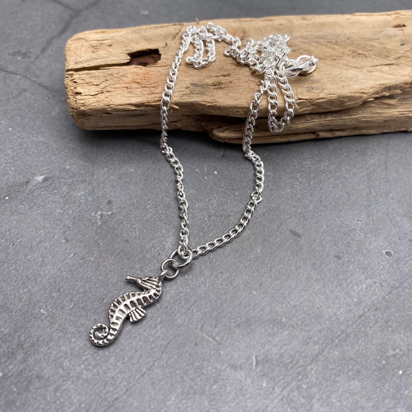 Seahorse Charm Silver Plated Pendant Necklace