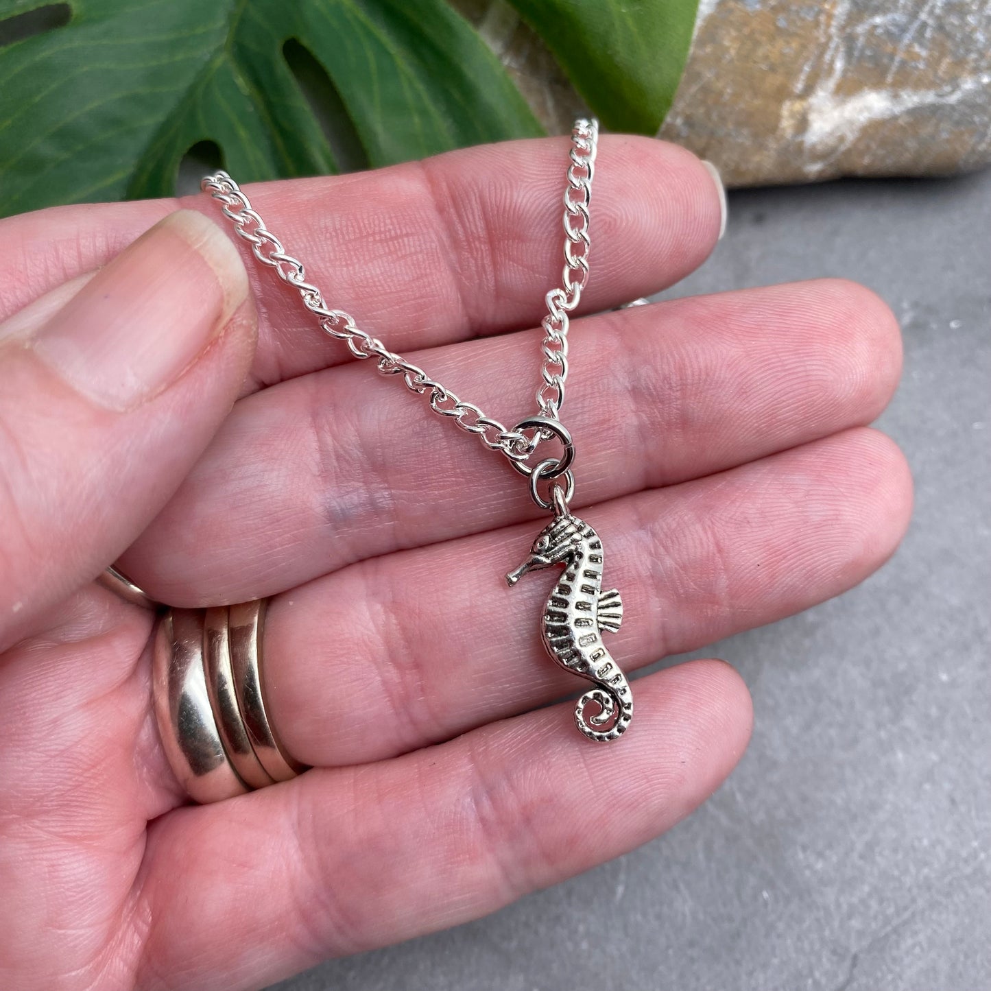 Seahorse Charm Silver Plated Pendant Necklace