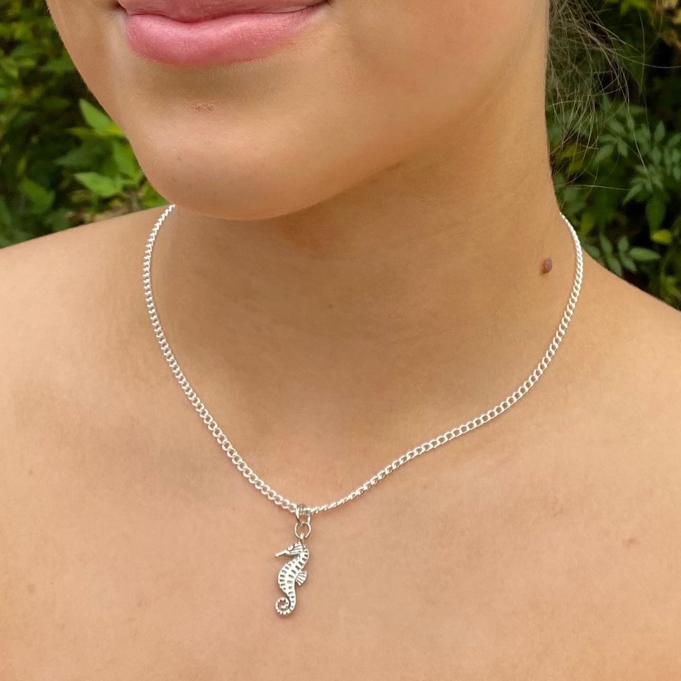 Seahorse Charm Silver Plated Pendant Necklace