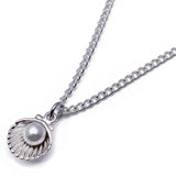 Shell Charm Silver Plated Pendant Necklace