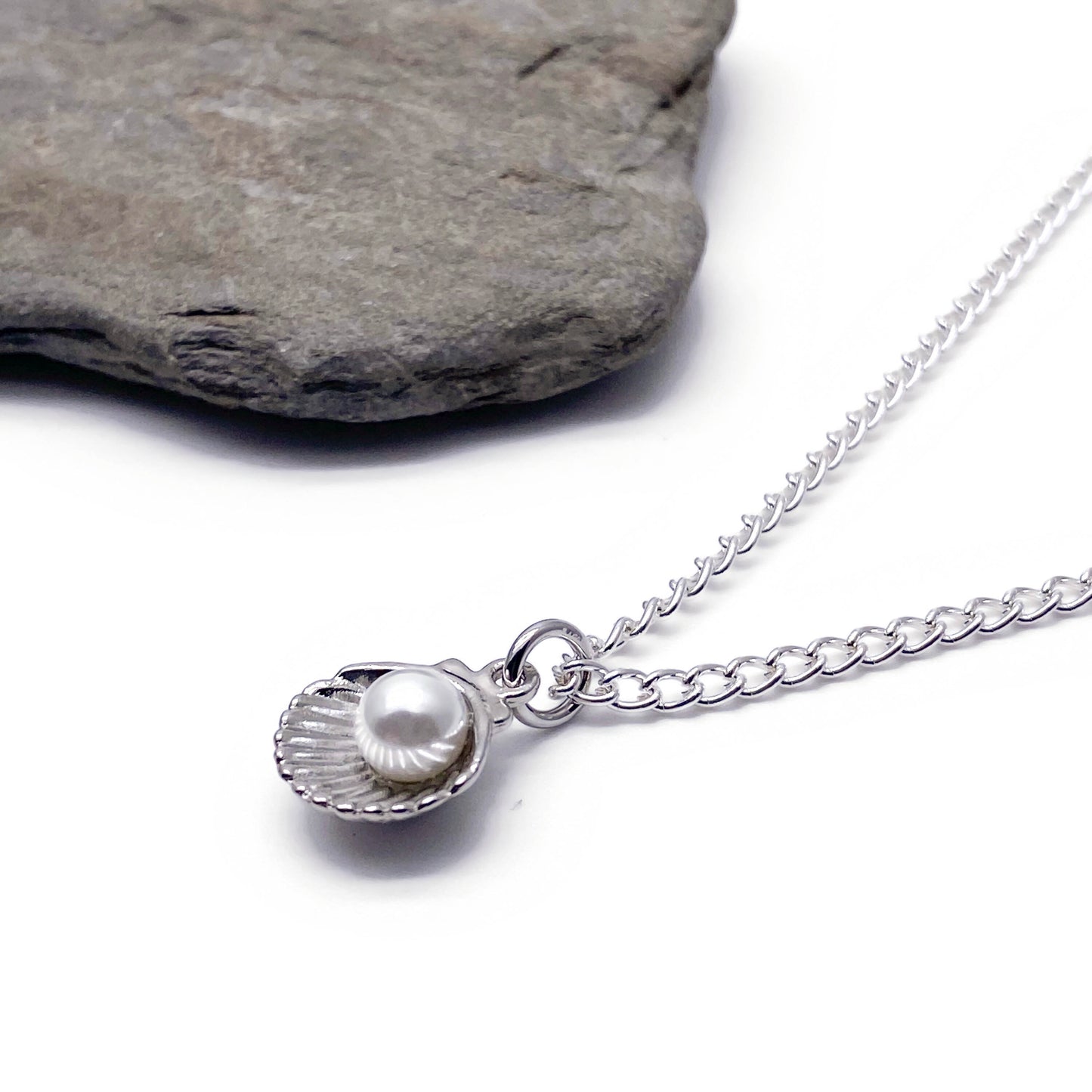 Shell Charm Silver Plated Pendant Necklace
