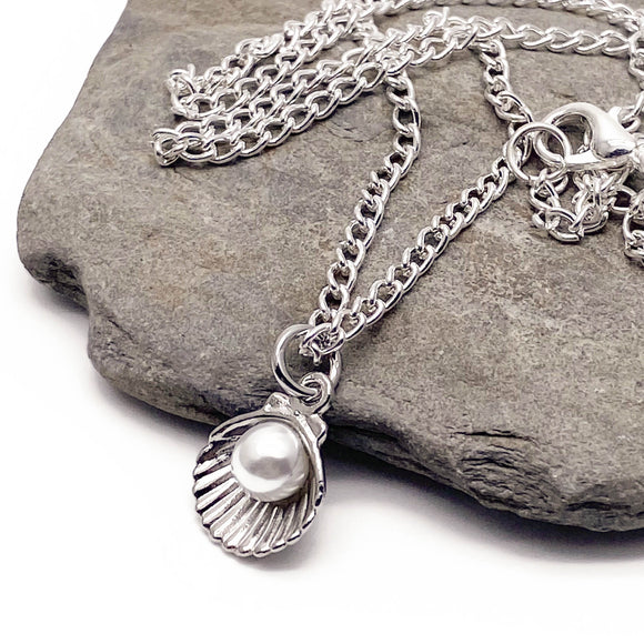 Shell Charm Silver Plated Pendant Necklace