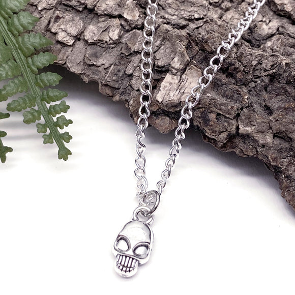 Skull Charm Silver Plated Pendant Necklace