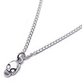 Skull Charm Silver Plated Pendant Necklace