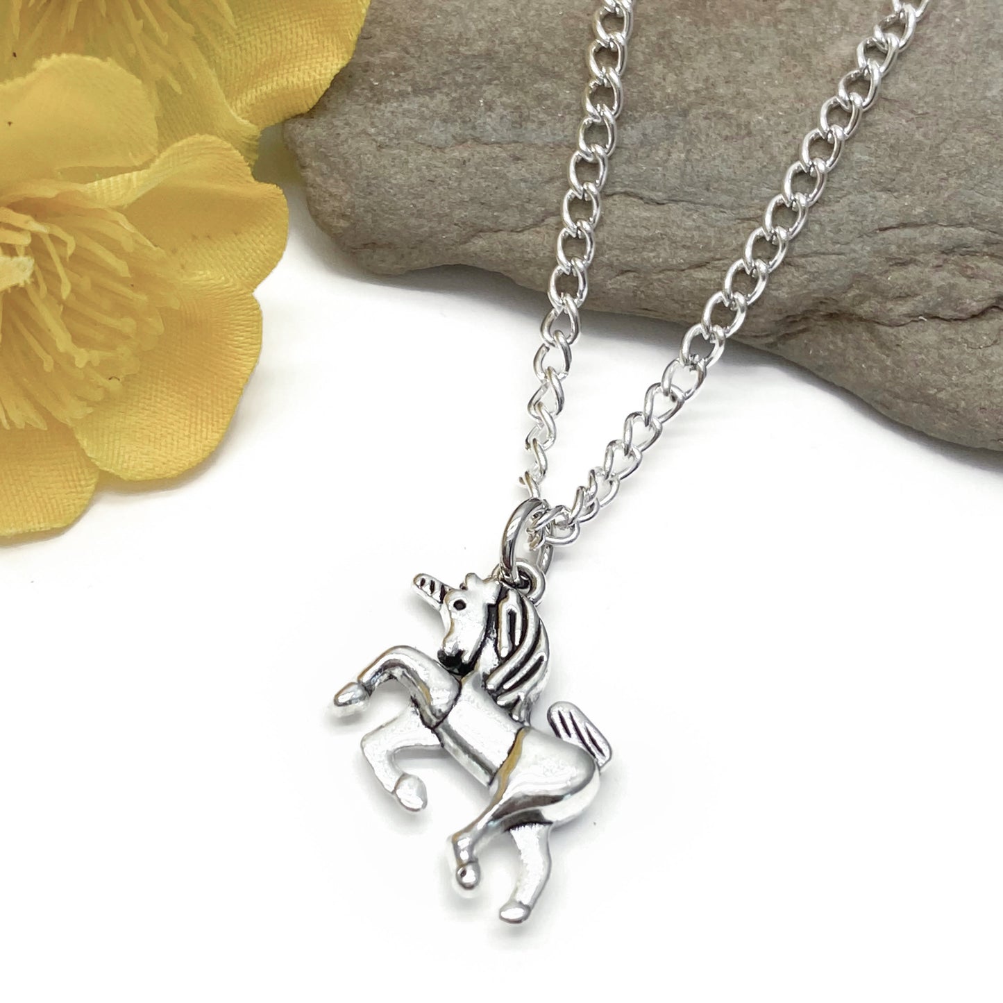 Unicorn Charm Silver Plated Pendant Necklace