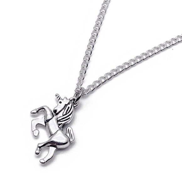 Unicorn Charm Silver Plated Pendant Necklace