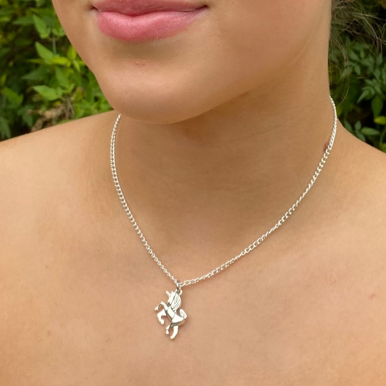 Unicorn Charm Silver Plated Pendant Necklace