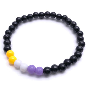 Non Binary Flag Colours Acrylic Bead Bracelet