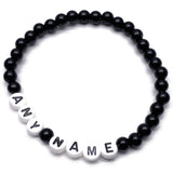 PERSONALISED Bead Bracelet - Black Acrylic Beads