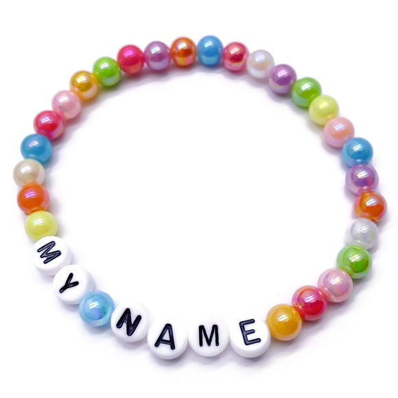 PERSONALISED Bead Bracelet - Pastel Acrylic Beads