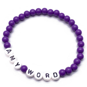 PERSONALISED Bead Bracelet - Purple Acrylic Beads