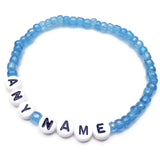 PERSONALISED Bead Bracelet - Light Blue Seed Beads