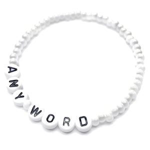 PERSONALISED Bead Bracelet - White Seed Beads