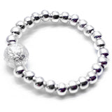 Stardust Charm Stretch Ring with Silver Plated Beads