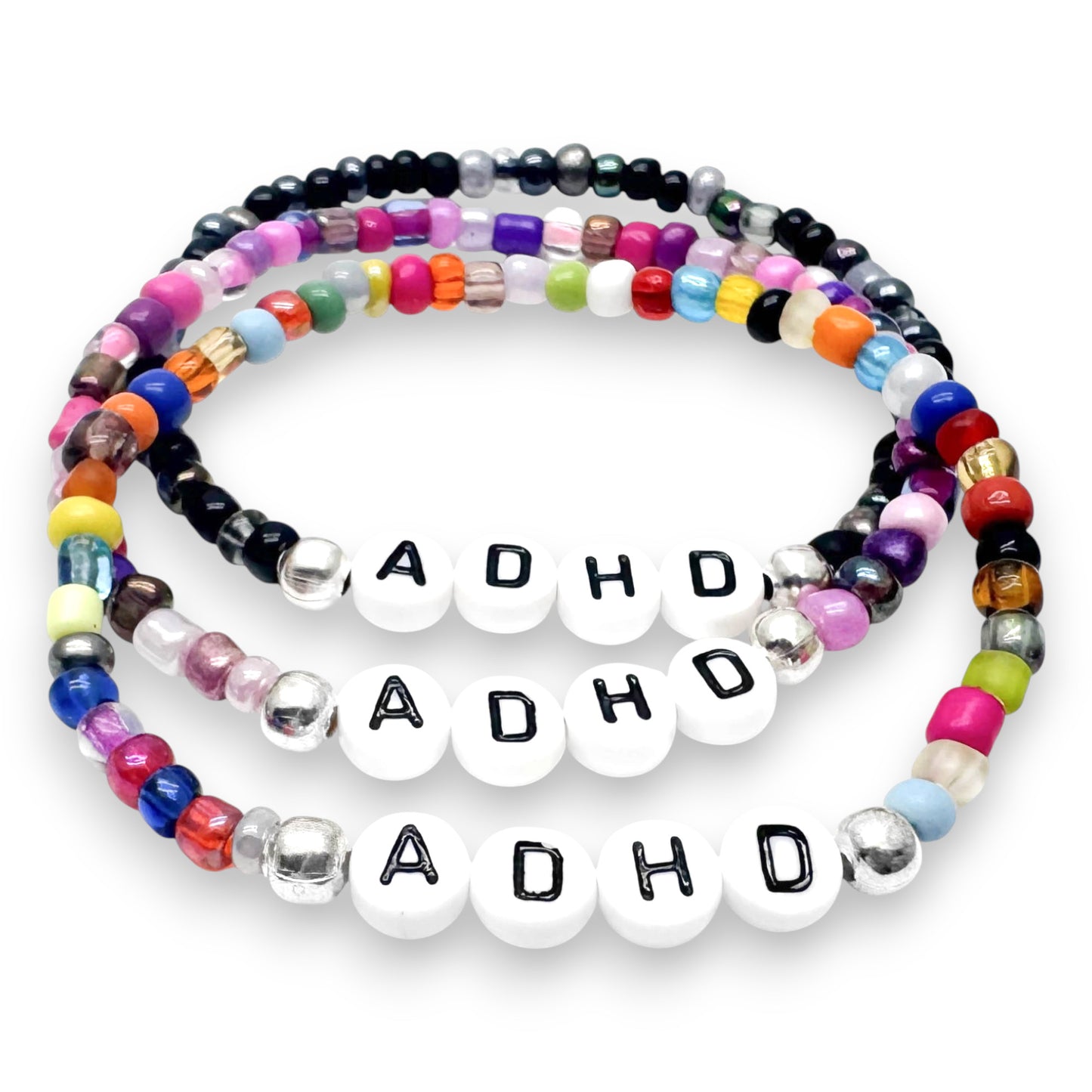 ADHD Medical Alert Bracelet - Glass Seed Beads