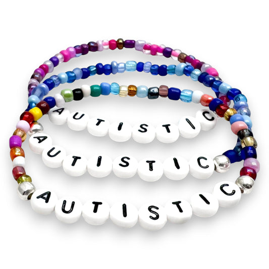 AUTISTIC Medical Alert Bracelet - Glass Seed Beads