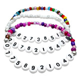 PHONE NUMBER Glass Seed Bead Bracelet