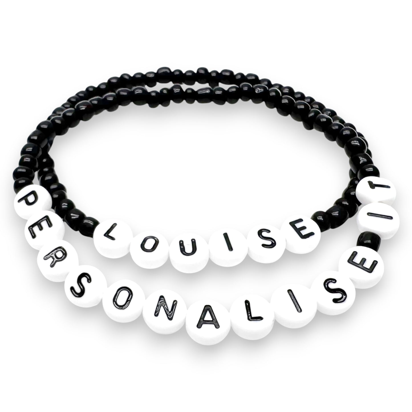 PERSONALISED Bead Bracelet - Black Seed Beads