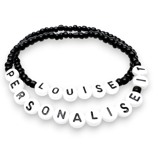 PERSONALISED Bead Bracelet - Black Seed Beads