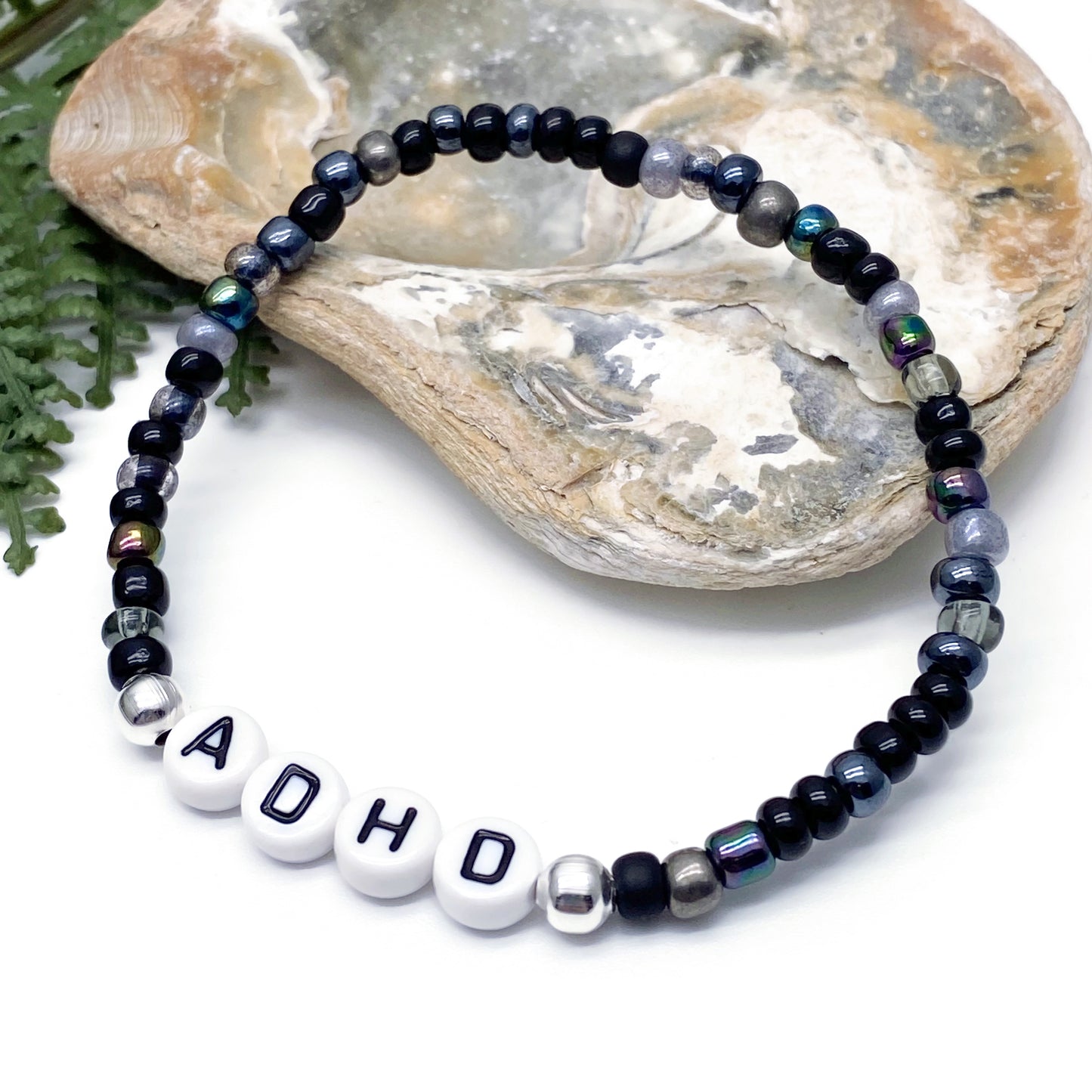 ADHD Medical Alert Bracelet - Glass Seed Beads